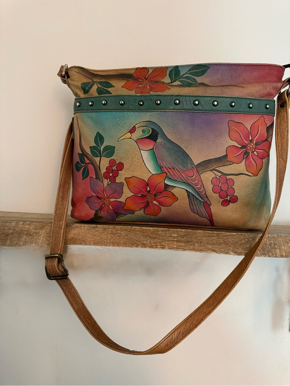 Hand-Painted Anushka Leather Purse